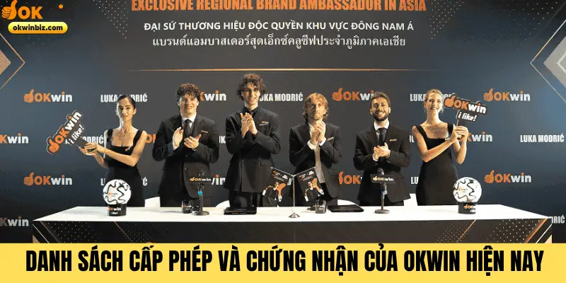 Danh sách cấp phép và chứng nhận của Okwin hiện nay 